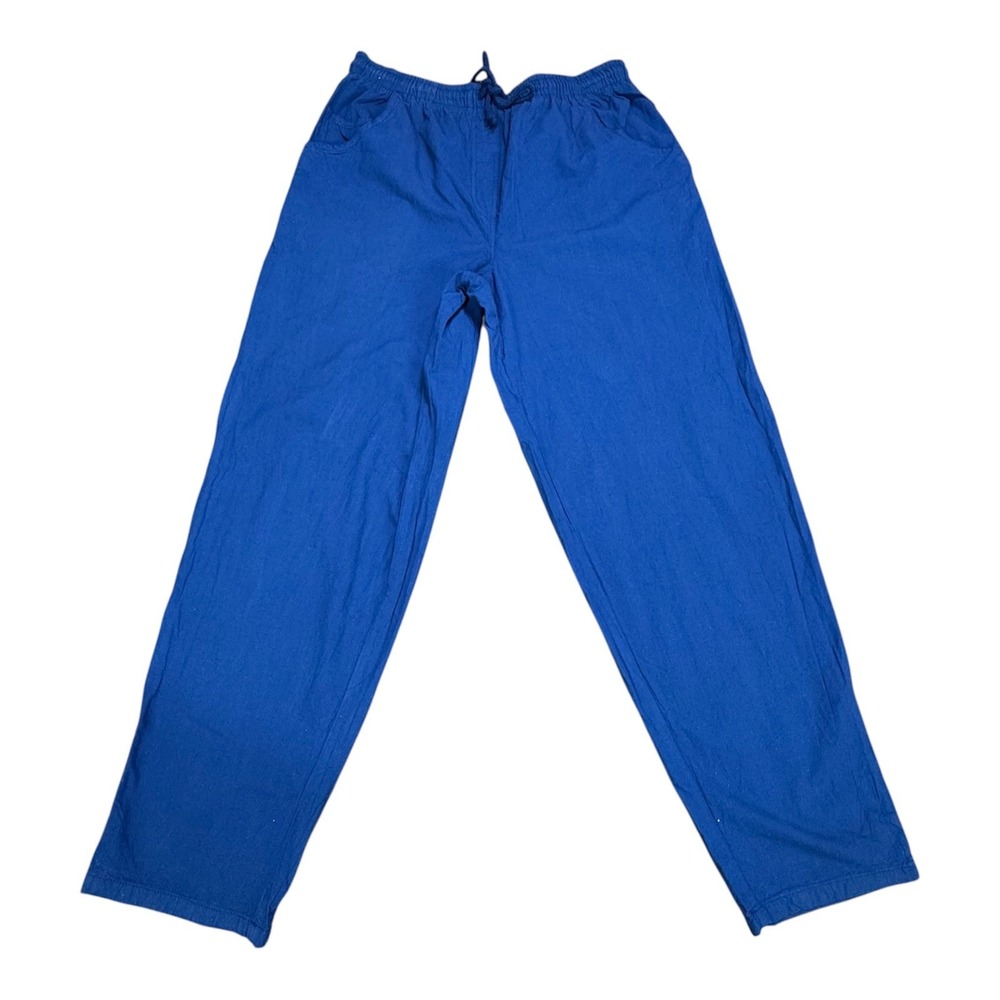 Erika & Co Petites Royal Blue Cotton Elastic Waist Drawstring Pants PM